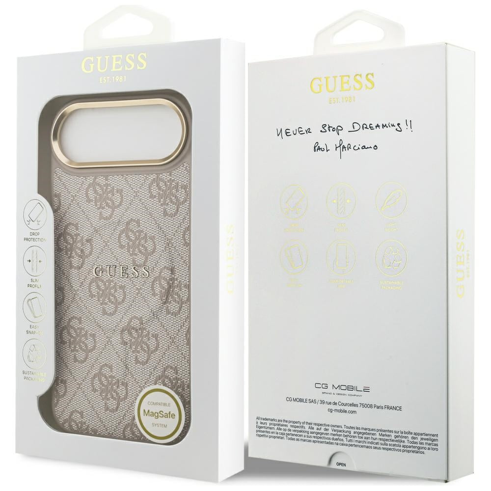 Housse MagSafe pour Apple iPhone 17 Air, Guess, 4G Classic, Rose.