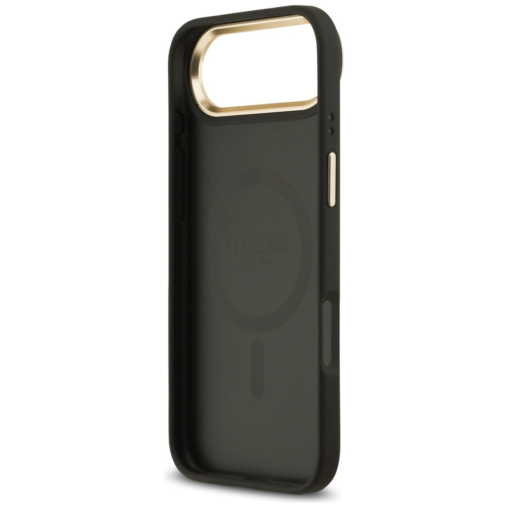 Coque MagSafe pour Apple iPhone 17 Air, Guess, Logo Strass Grainé, Noire
