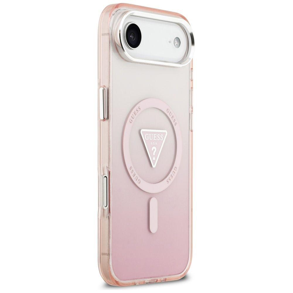 Coque MagSafe pour Apple iPhone 17 Air, Guess, logo triangle dégradé IML, Rose