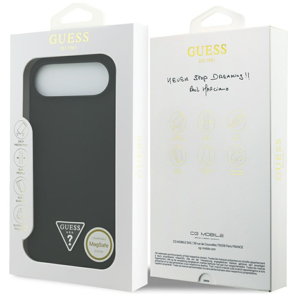 Étui MagSafe pour Apple iPhone 17 Air, Guess, Logo Triangle, Noir