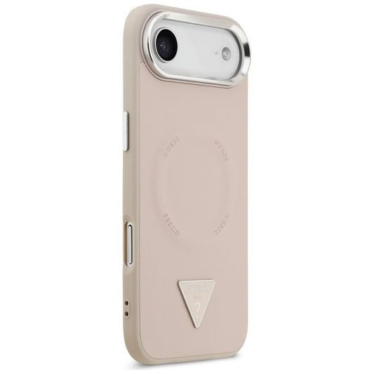 Étui MagSafe pour Apple iPhone 17 Air, Guess, Logo Triangle, Rose Argenté