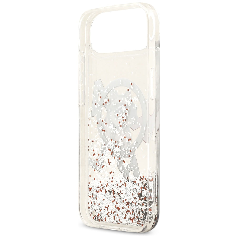 MagSafe Hülle für Apple iPhone 17 Air, Karl Lagerfeld, Liquid Glitter Choupette Logo, Transparent