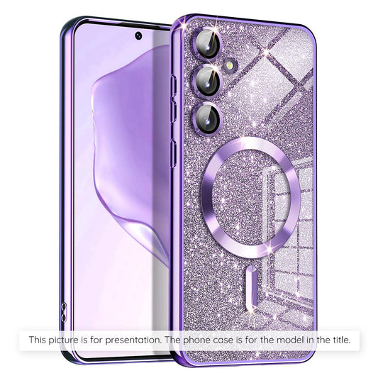 Coque MagSafe pour Apple iPhone 17 Air, Techsuit, Luxury Glitter, Violet Clair
