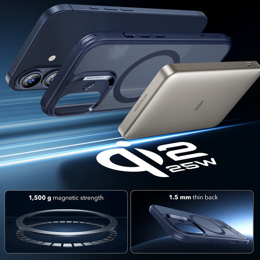 MagSafe Hülle für Apple iPhone 17, ESR, Classic Hybrid, Satin Blau