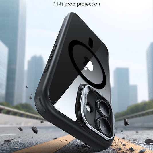 Coque MagSafe pour Apple iPhone 17, ESR, Classic Hybrid Kickstand, Noire Transparente