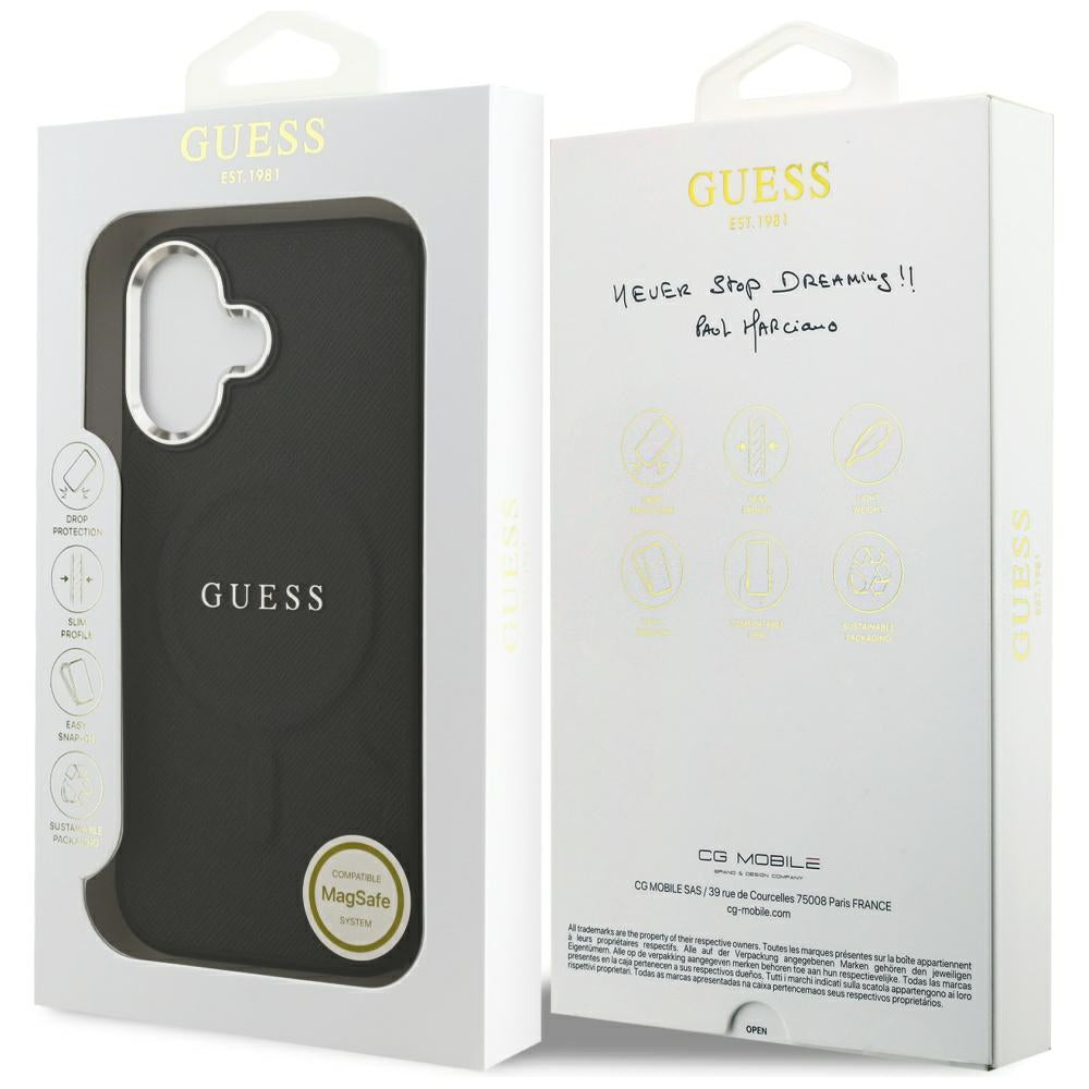 Étui MagSafe pour Apple iPhone 17, Guess, Classic Logo, Noir