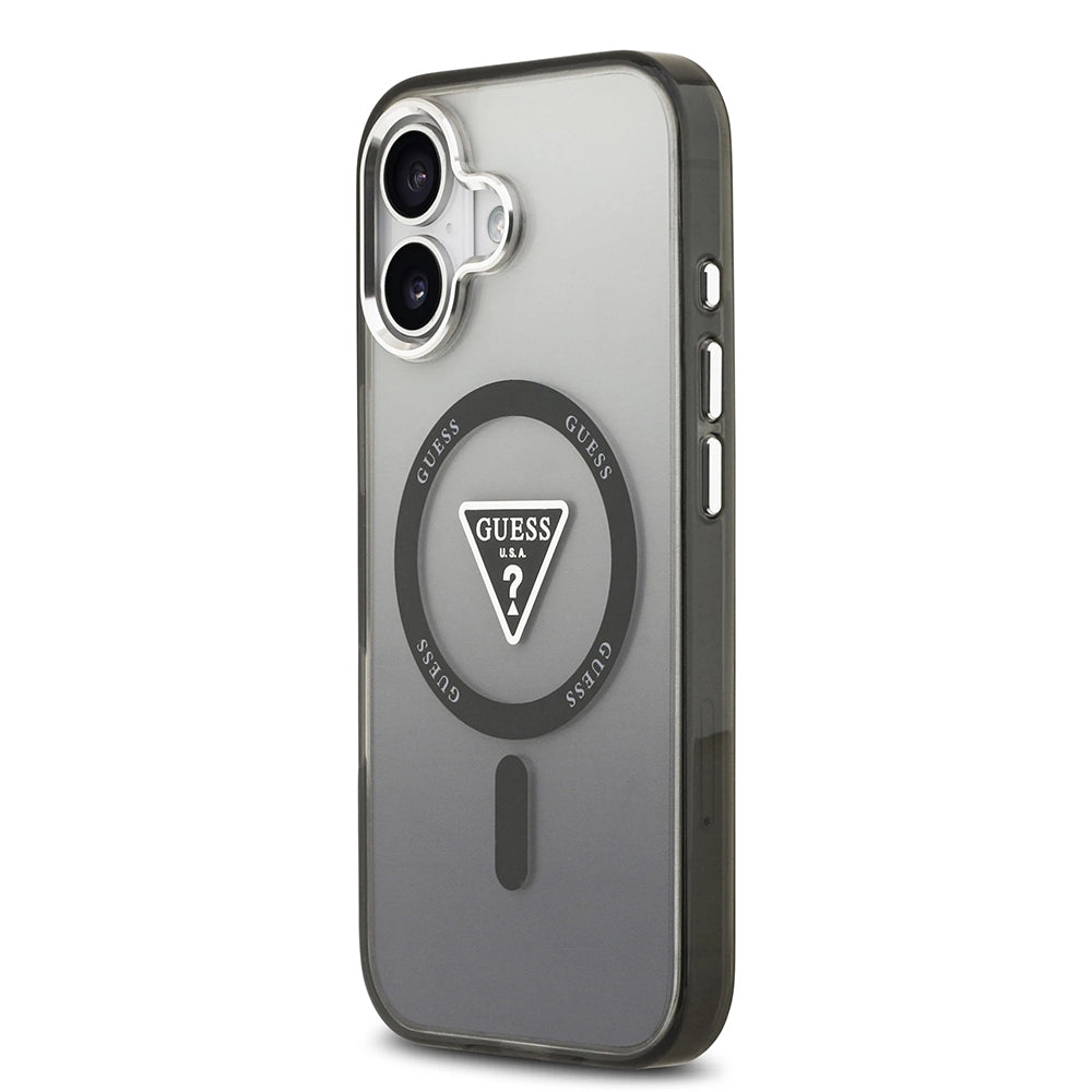 MagSafe Case for Apple iPhone 17, Guess, IML Gradient Triangle Logo, Black