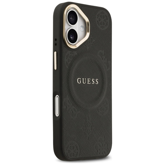 MagSafe Hülle für Apple iPhone 17, Guess, Peony Hot Stamp, Schwarz