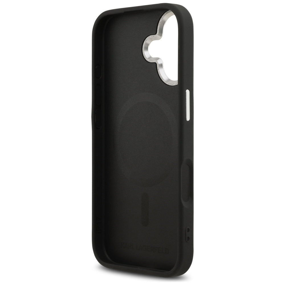 MagSafe Hülle für Apple iPhone 17, Karl Lagerfeld, Choupette Pin, Schwarz