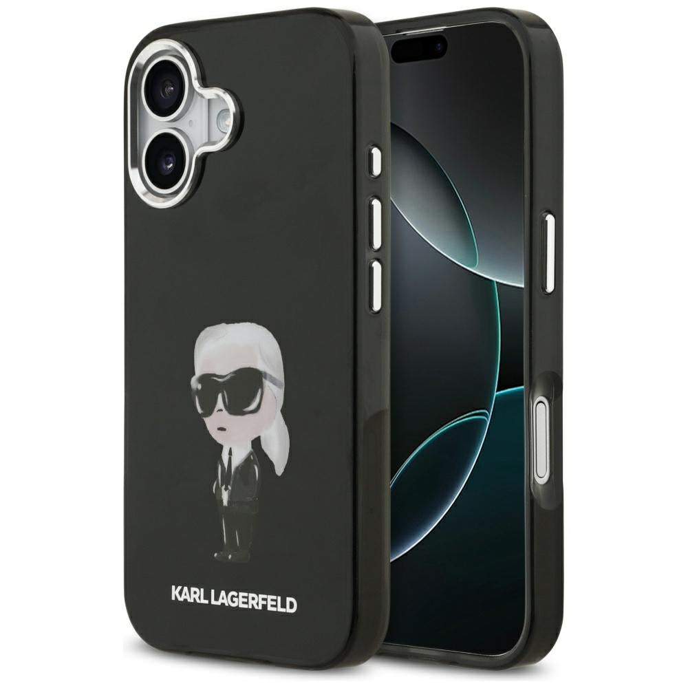 MagSafe Case for Apple iPhone 17, Karl Lagerfeld, IML Aquarelle Karl Ikonik, Black