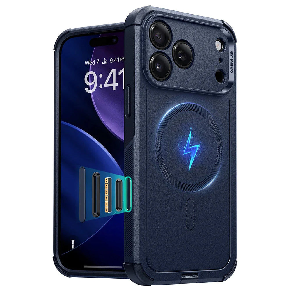 Coque MagSafe pour Apple iPhone 17 Pro, ESR, Cyber, Bleue
