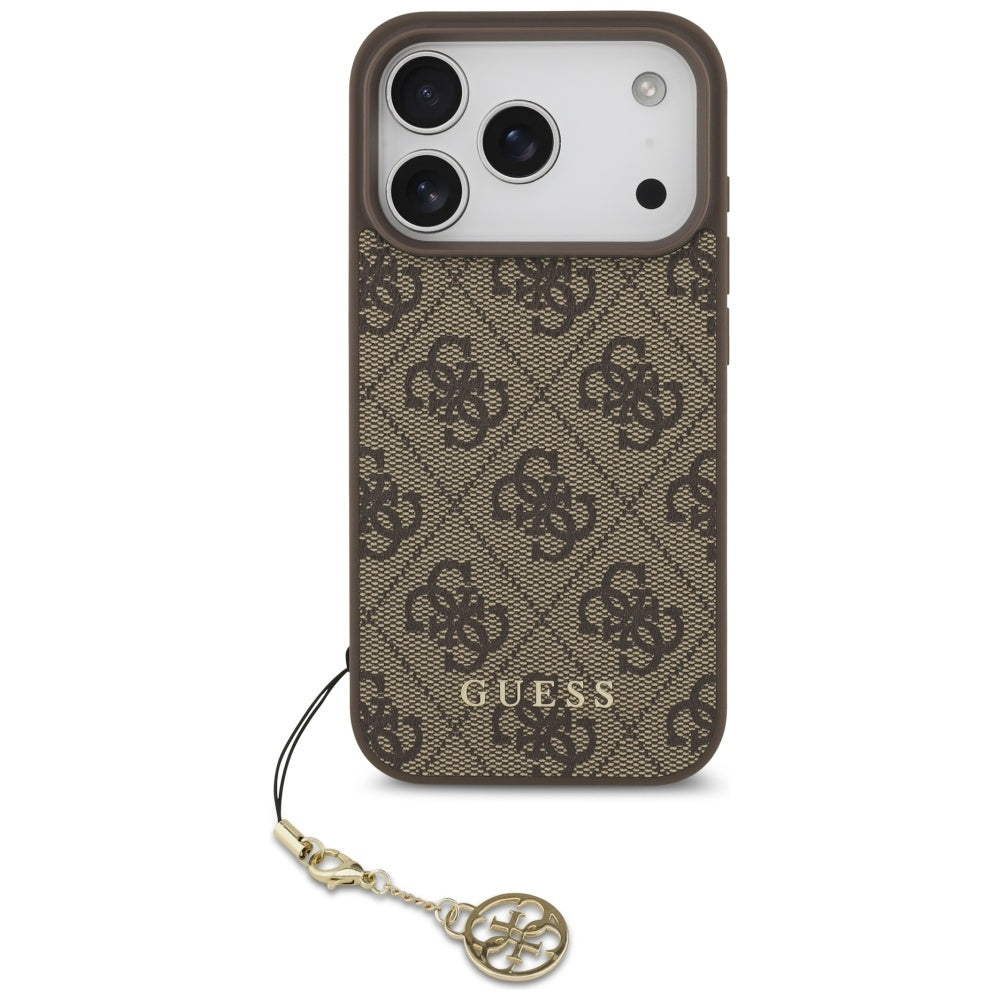 MagSafe Case for Apple iPhone 17 Pro, Guess, 4G Charm Cradle, Brown