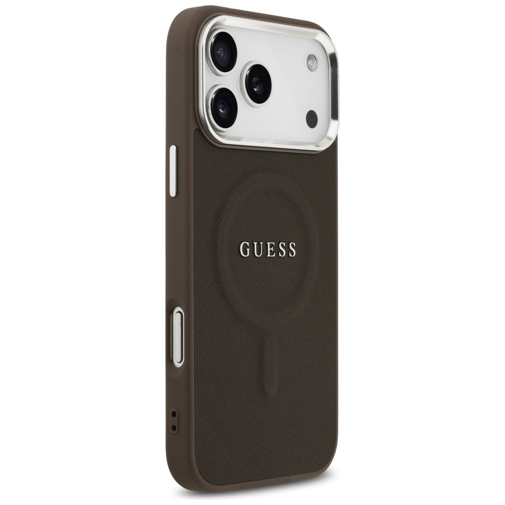 MagSafe Case for Apple iPhone 17 Pro, Guess, Classic Logo, Brown
