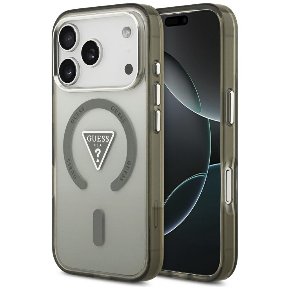 MagSafe Case for Apple iPhone 17 Pro, Guess, IML Gradient Triangle Logo, Khaki