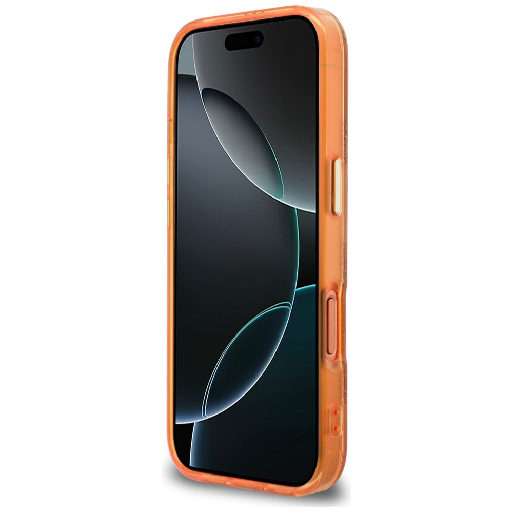 MagSafe Hülle für Apple iPhone 17 Pro, Guess, IML Peony Dot, Orange