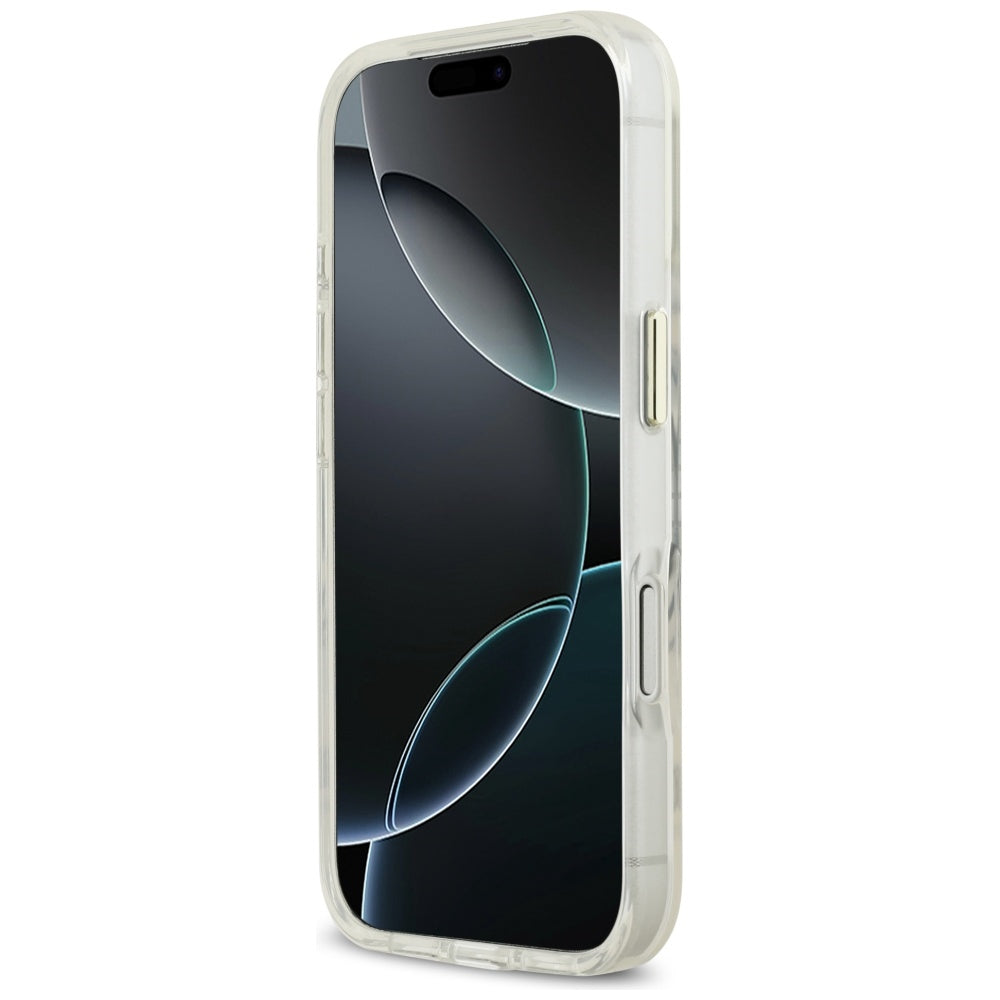 Coque MagSafe pour Apple iPhone 17 Pro, Guess, Contour Métallique, Dorée