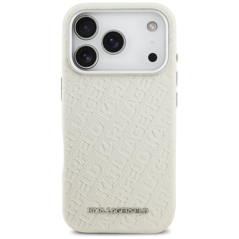 Étui MagSafe pour Apple iPhone 17 Pro, Karl Lagerfeld, FW Stamped Karl, Beige