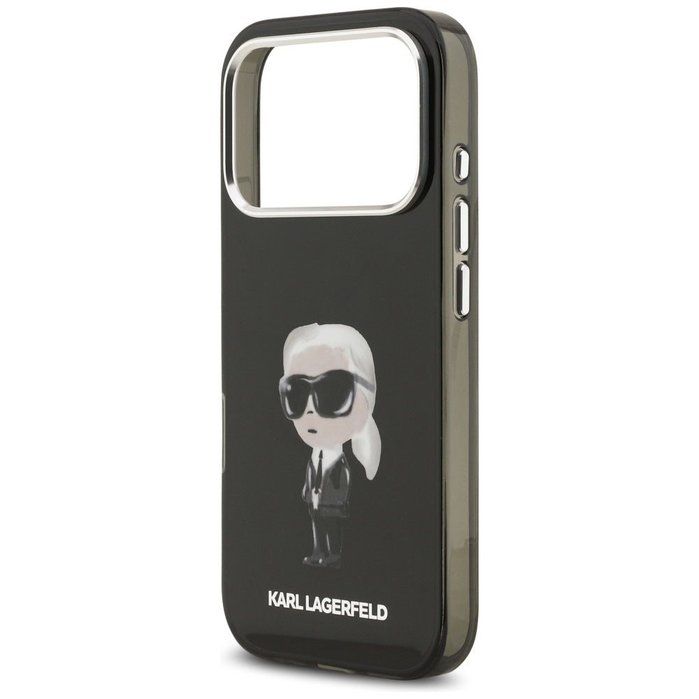 Housse MagSafe pour Apple iPhone 17 Pro, Karl Lagerfeld, IML Aquarelle Karl Ikonik, Noire