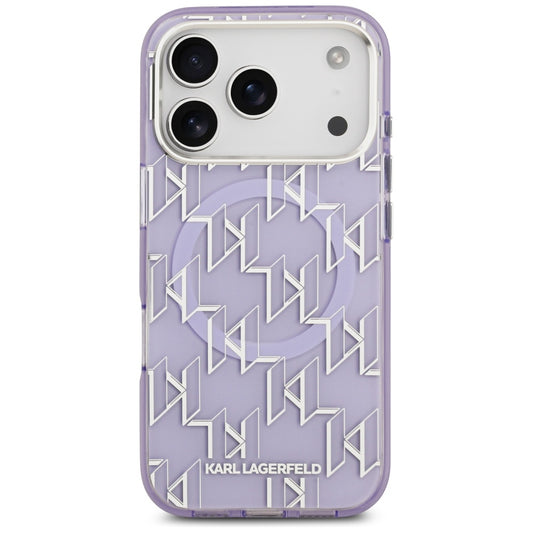 Étui MagSafe pour Apple iPhone 17 Pro, Karl Lagerfeld, IML KL Monogram, Violet