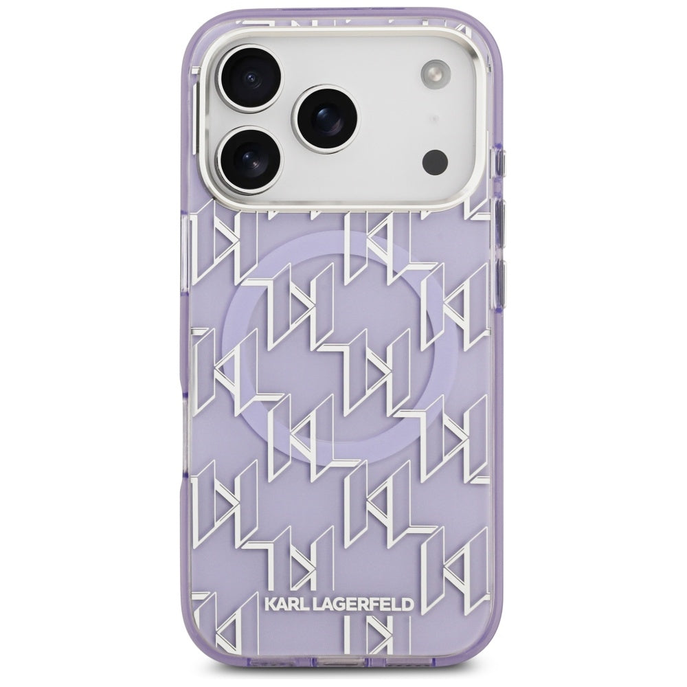 Étui MagSafe pour Apple iPhone 17 Pro, Karl Lagerfeld, IML KL Monogram, Violet