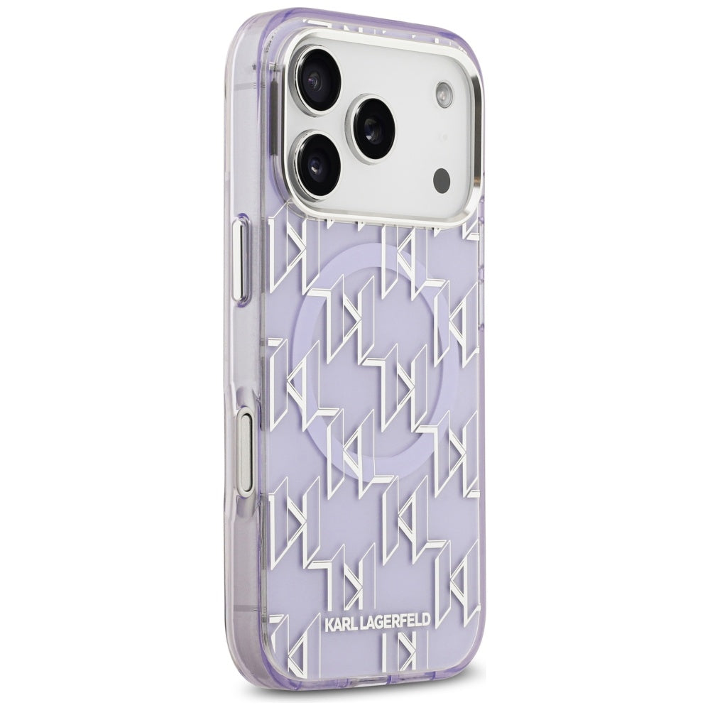Étui MagSafe pour Apple iPhone 17 Pro, Karl Lagerfeld, IML KL Monogram, Violet
