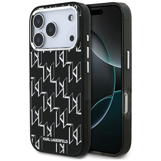 Étui MagSafe pour Apple iPhone 17 Pro, Karl Lagerfeld, IML KL Monogram, Noir