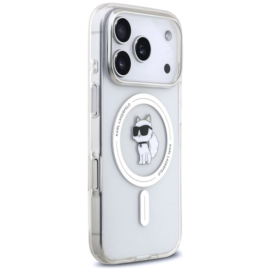 Étui MagSafe pour Apple iPhone 17 Pro, Karl Lagerfeld, Logo IML Choupette, Transparent