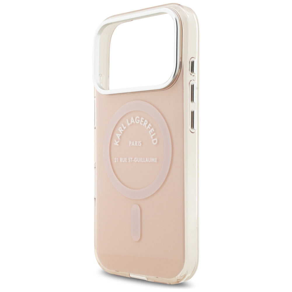 MagSafe Case for Apple iPhone 17 Pro, Karl Lagerfeld, IML Logo RSG, Pink