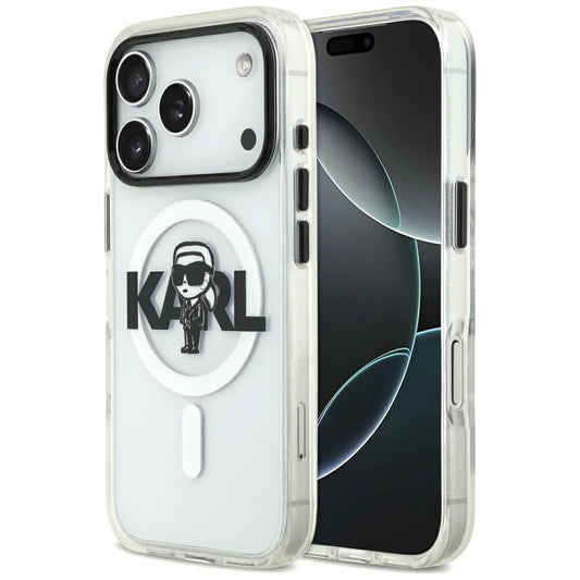 MagSafe Case for Apple iPhone 17 Pro, Karl Lagerfeld, IML Sketch Logo Karl, Transparent