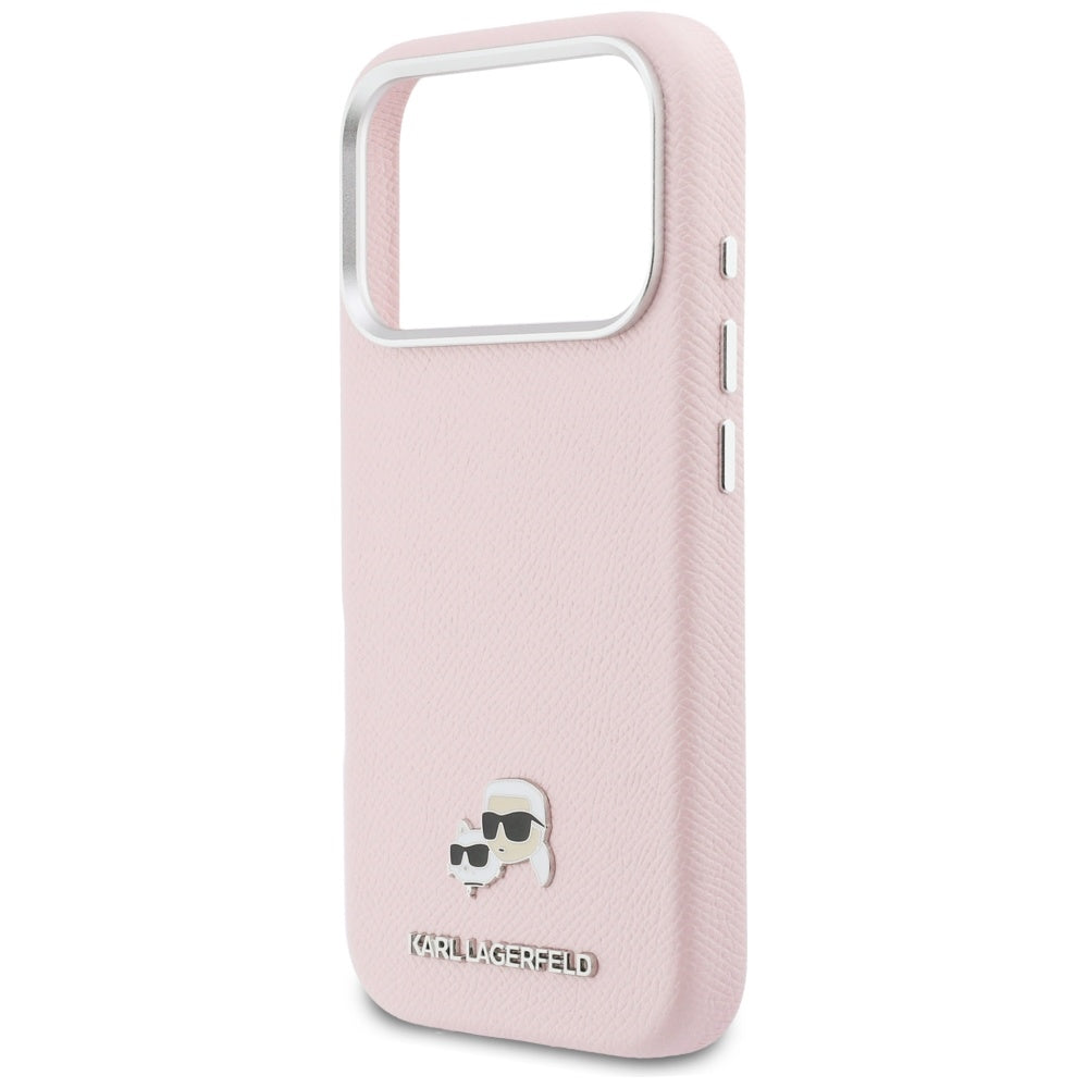Étui MagSafe pour Apple iPhone 17 Pro, Karl Lagerfeld, Karl & Choupette Head's Pin, Rose