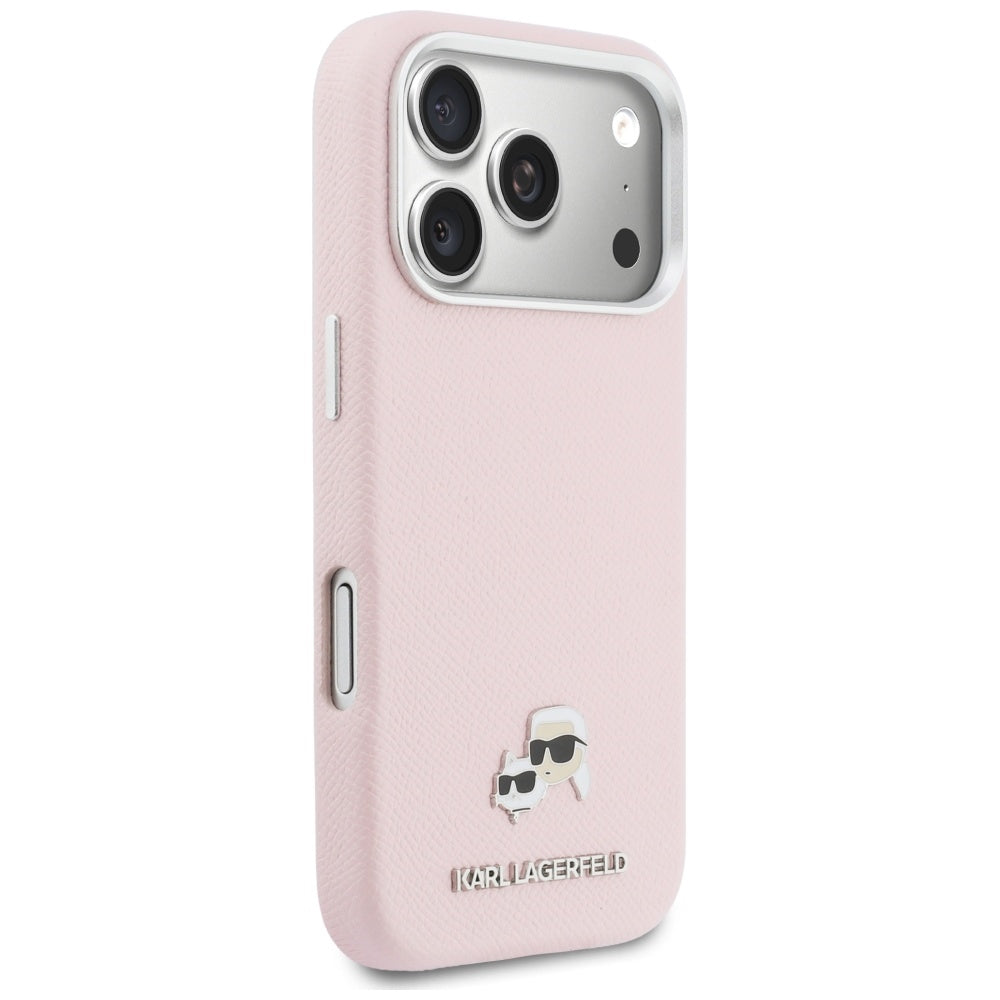 Étui MagSafe pour Apple iPhone 17 Pro, Karl Lagerfeld, Karl & Choupette Head's Pin, Rose