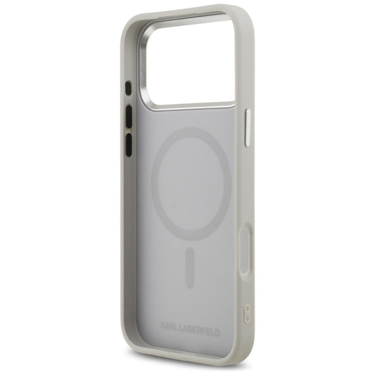 MagSafe Hülle für Apple iPhone 17 Pro, Karl Lagerfeld, Karl & Choupette Pins, Grau