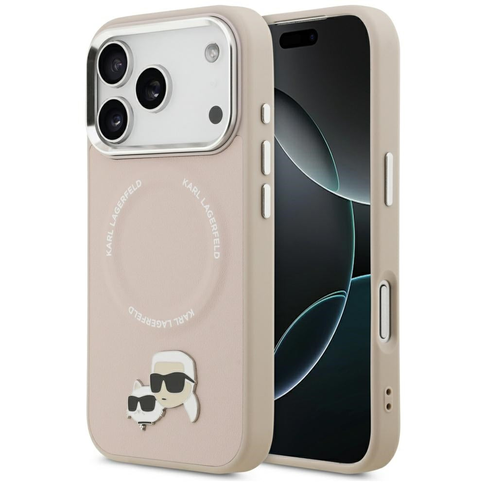 Étui MagSafe pour Apple iPhone 17 Pro, Karl Lagerfeld, Karl & Choupette Pins, Rose