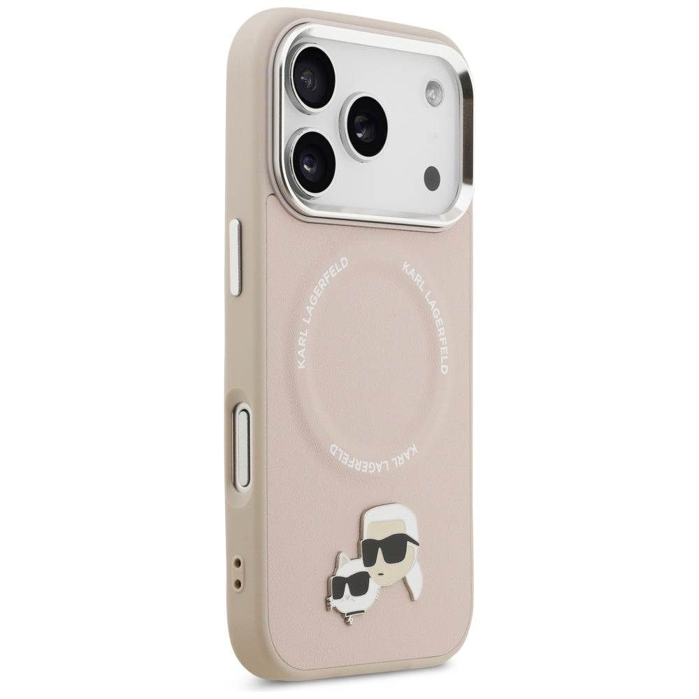 Étui MagSafe pour Apple iPhone 17 Pro, Karl Lagerfeld, Karl & Choupette Pins, Rose