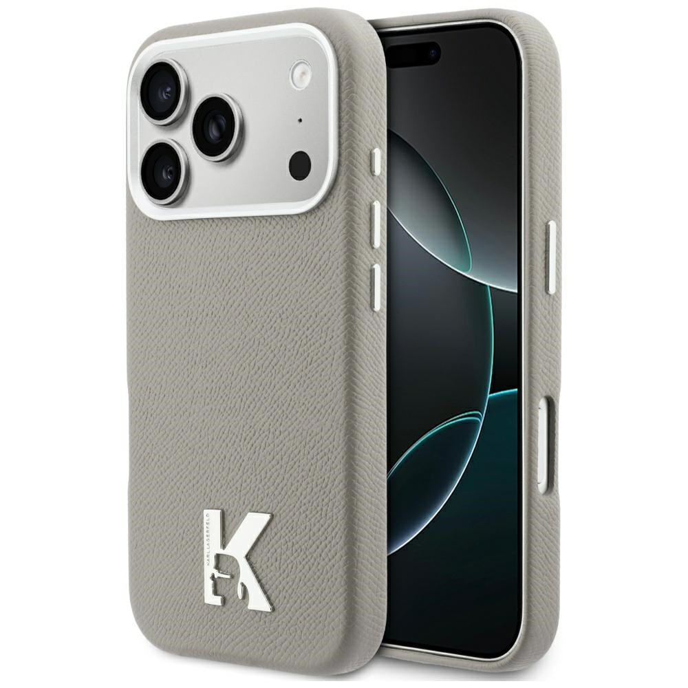 Coque MagSafe pour Apple iPhone 17 Pro, Karl Lagerfeld, Logo Karl Head, Gris