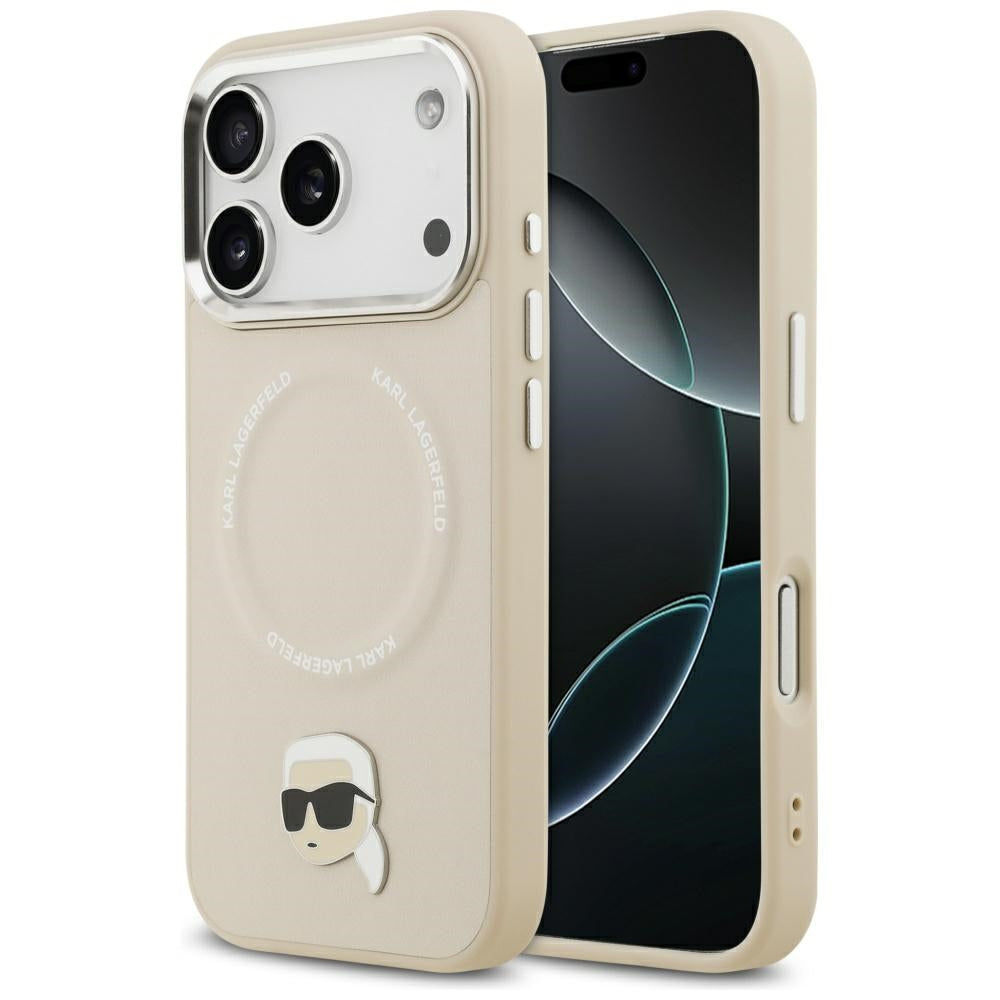 MagSafe Case for Apple iPhone 17 Pro, Karl Lagerfeld, Karl Pin, Beige
