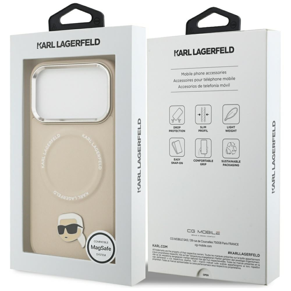 MagSafe Case for Apple iPhone 17 Pro, Karl Lagerfeld, Karl Pin, Beige