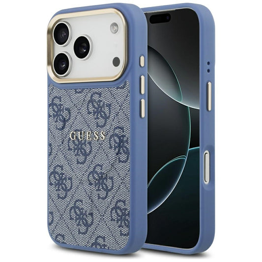 Coque MagSafe pour Apple iPhone 17 Pro Max, Guess, 4G Classic, Bleue