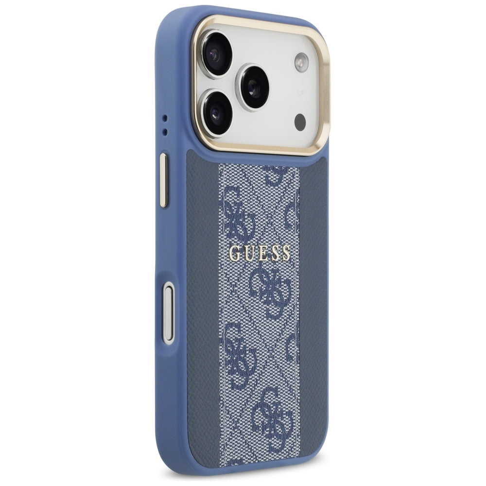 MagSafe Hülle für Apple iPhone 17 Pro Max, Guess, 4G Stripe, Blau