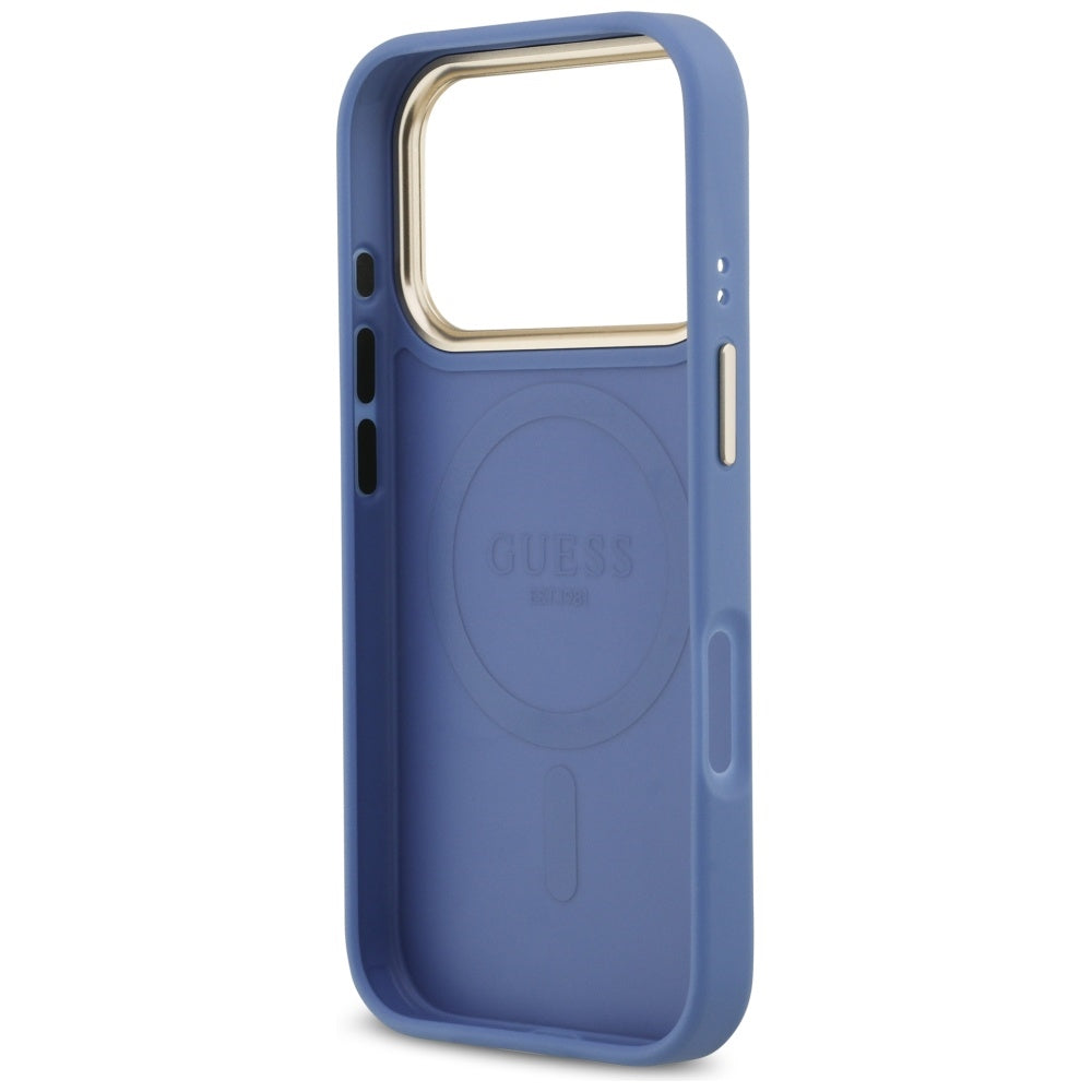 MagSafe Hülle für Apple iPhone 17 Pro Max, Guess, 4G Stripe, Blau