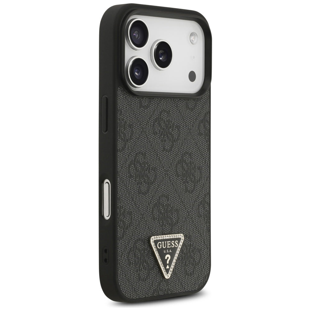 Étui MagSafe pour Apple iPhone 17 Pro Max, Guess, 4G Triangle Strass, Noir