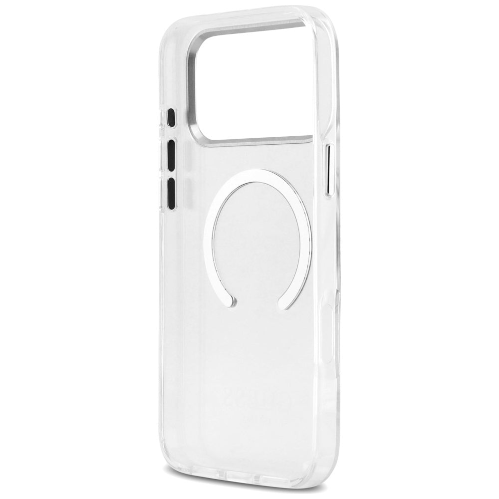 Coque MagSafe pour Apple iPhone 17 Pro Max, Guess, Contour Métallique, Argentée