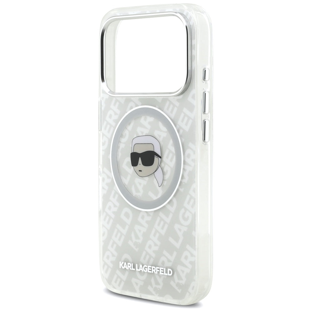 Housse MagSafe pour Apple iPhone 17 Pro Max, Karl Lagerfeld, IML Karl's Head, Gris