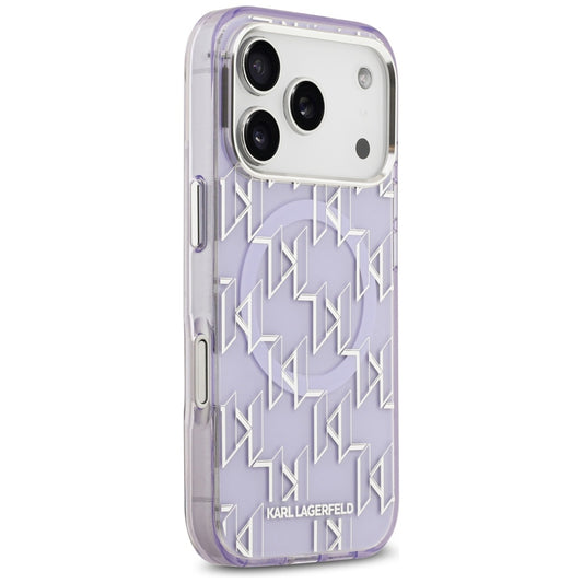 Étui MagSafe pour Apple iPhone 17 Pro Max, Karl Lagerfeld, IML KL Monogram, Violet