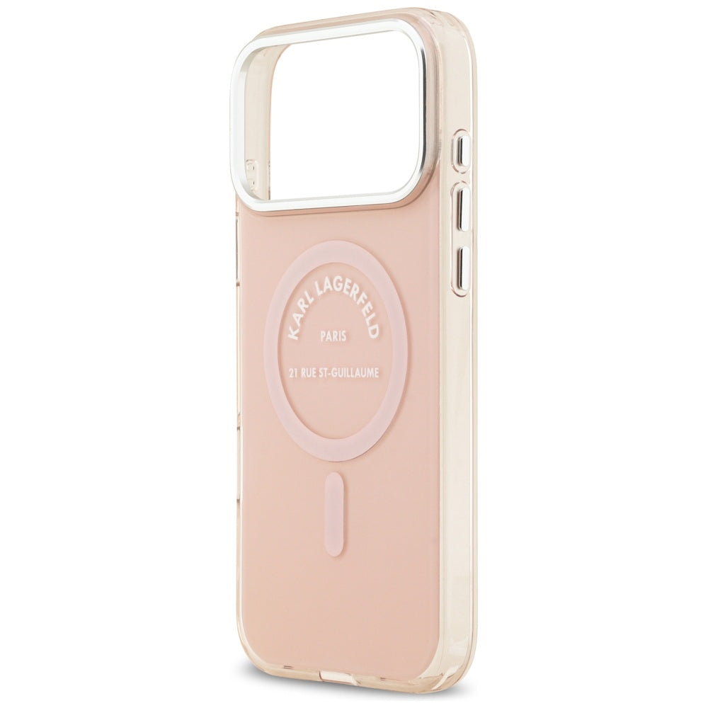 Housse MagSafe pour Apple iPhone 17 Pro Max, Karl Lagerfeld, IML Logo RSG, Rose