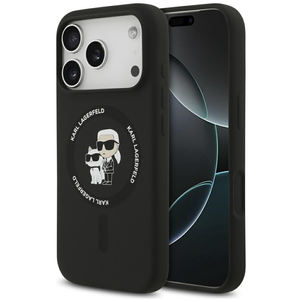 MagSafe Case for Apple iPhone 17 Pro Max, Karl Lagerfeld, Ring Karl & Choupette, Black
