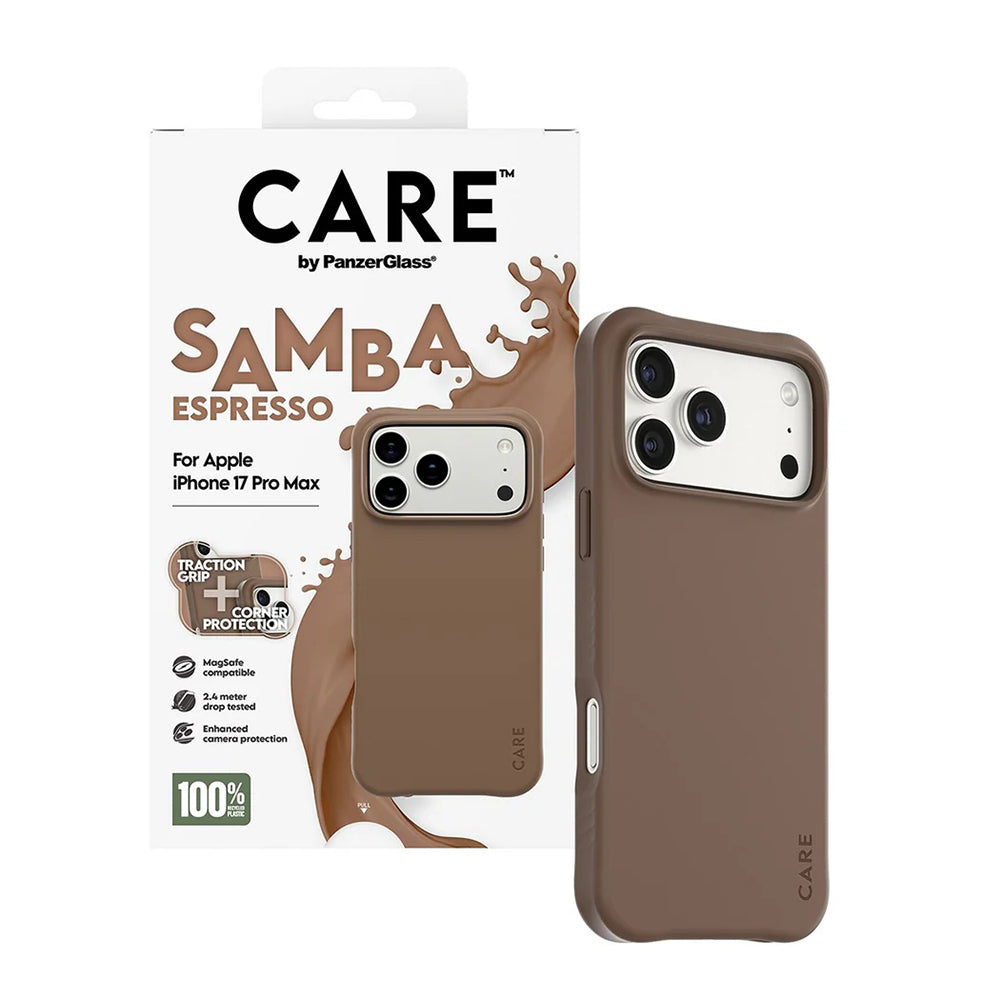 Étui MagSafe pour Apple iPhone 17 Pro Max, PanzerGlass, Care Fashionable, Marron