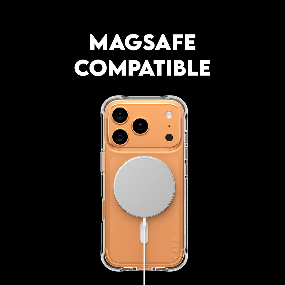 Coque MagSafe pour Apple iPhone 17 Pro Max, PanzerGlass, Care Fashionable, Transparente Blanche