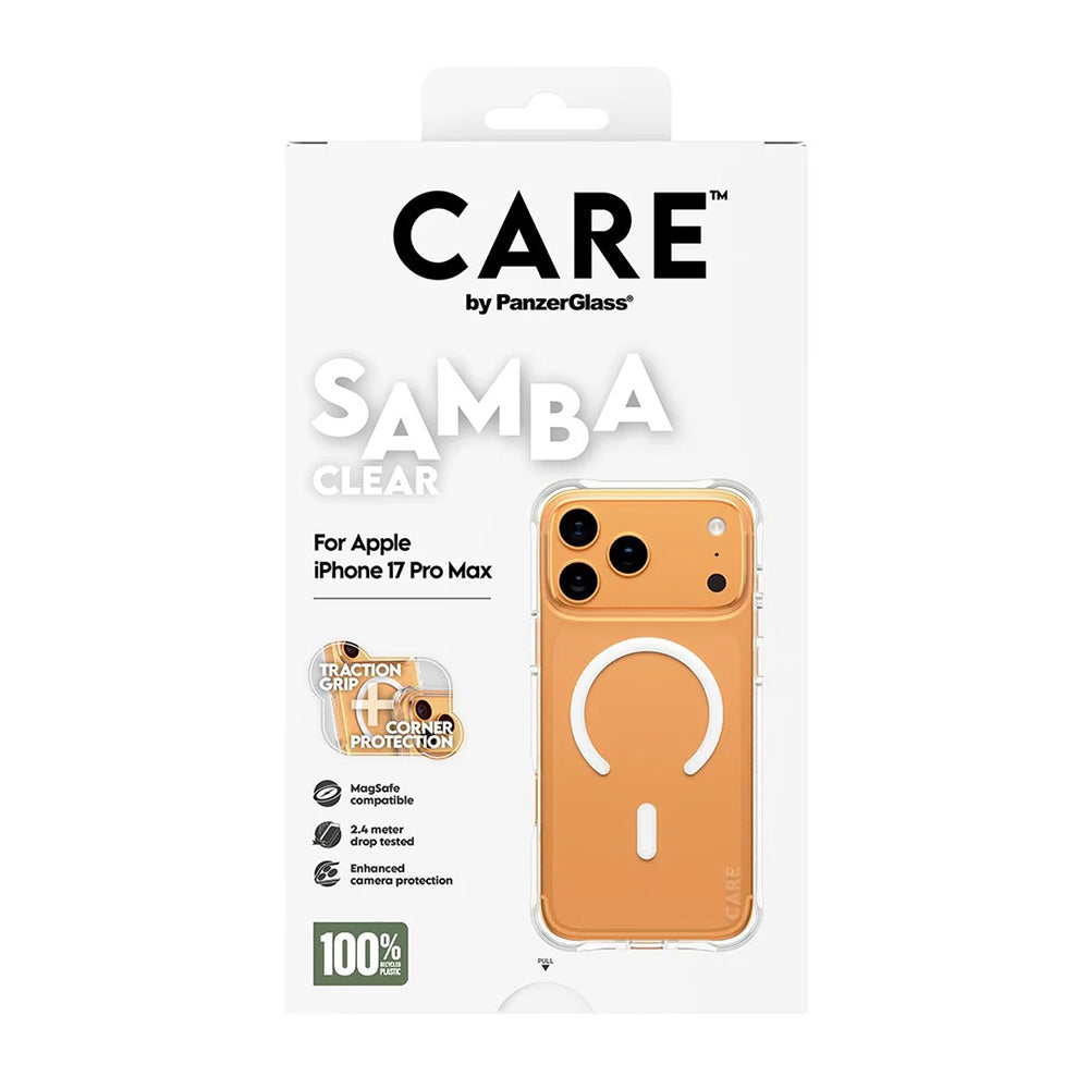 Coque MagSafe pour Apple iPhone 17 Pro Max, PanzerGlass, Care Fashionable, Transparente Blanche