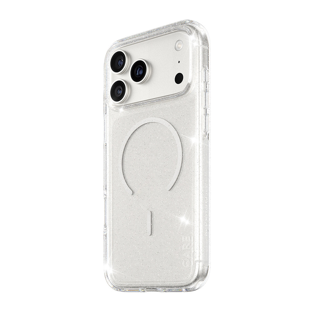 Coque MagSafe pour Apple iPhone 17 Pro Max, PanzerGlass, Care Urban Explorer Star Lit, Transparente Blanche